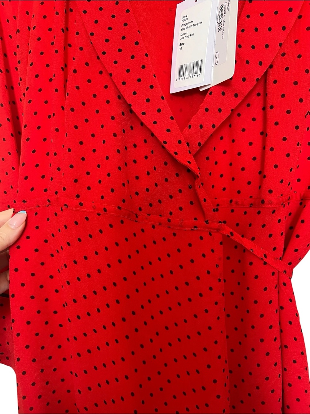 GIANNI Polka Dot Midi Wrap Dress - Picture 5 of 10
